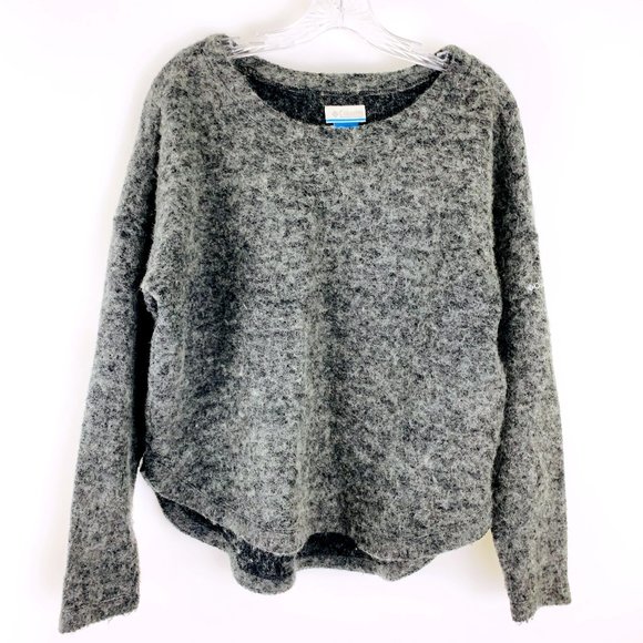Columbia Sweaters - Columbia Wool Blend Shag Raw Wool Boat Neck Pullover HI-LOW Sweater L